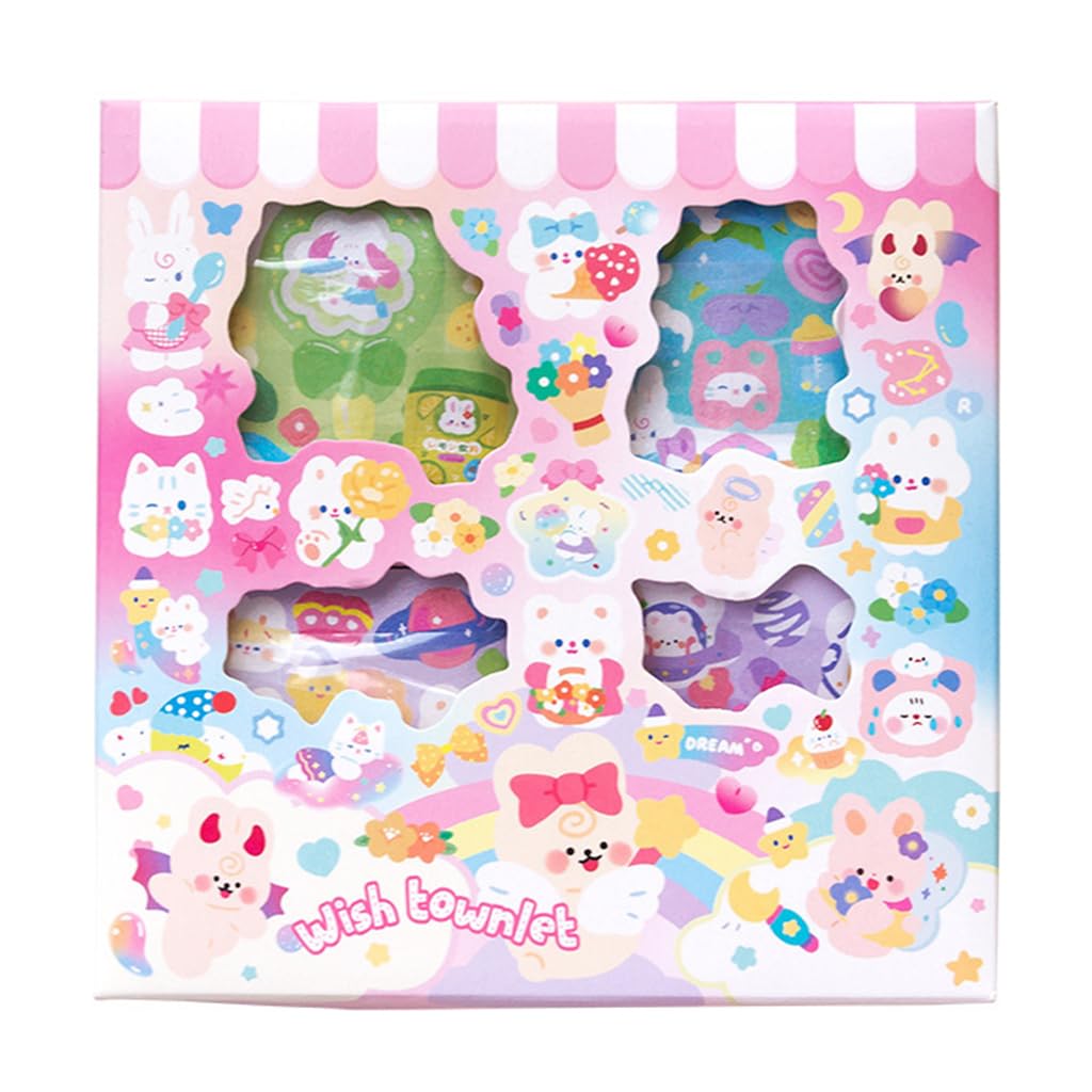 HASTHIP 100 Sheets Kawaii Stickers - Cartoon Stickers Scrapbooking Decorative Decal Stickers for Junk Journal Supplies, DIY Crafts Album Phone Cases Laptops Notebook, 6x6cm Per Sheet HASTHIP 100 Sheets Kawaii Stickers - Cartoon Stickers Scrapbooking Decorative Decal Stickers for Junk Journal Supplies, DIY Crafts Album Phone Cases Laptops Notebook, 6x6cm Per Sheet